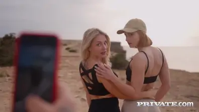 Debuts in an anal threesome with with angie lynx and dolly dyson